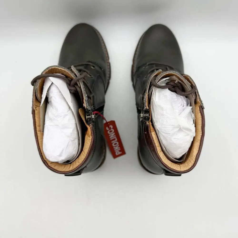 Pikolinos Womens San Sebastian Boots EU 36 US 5.5-6 Grey Calfskin Leather NWOB